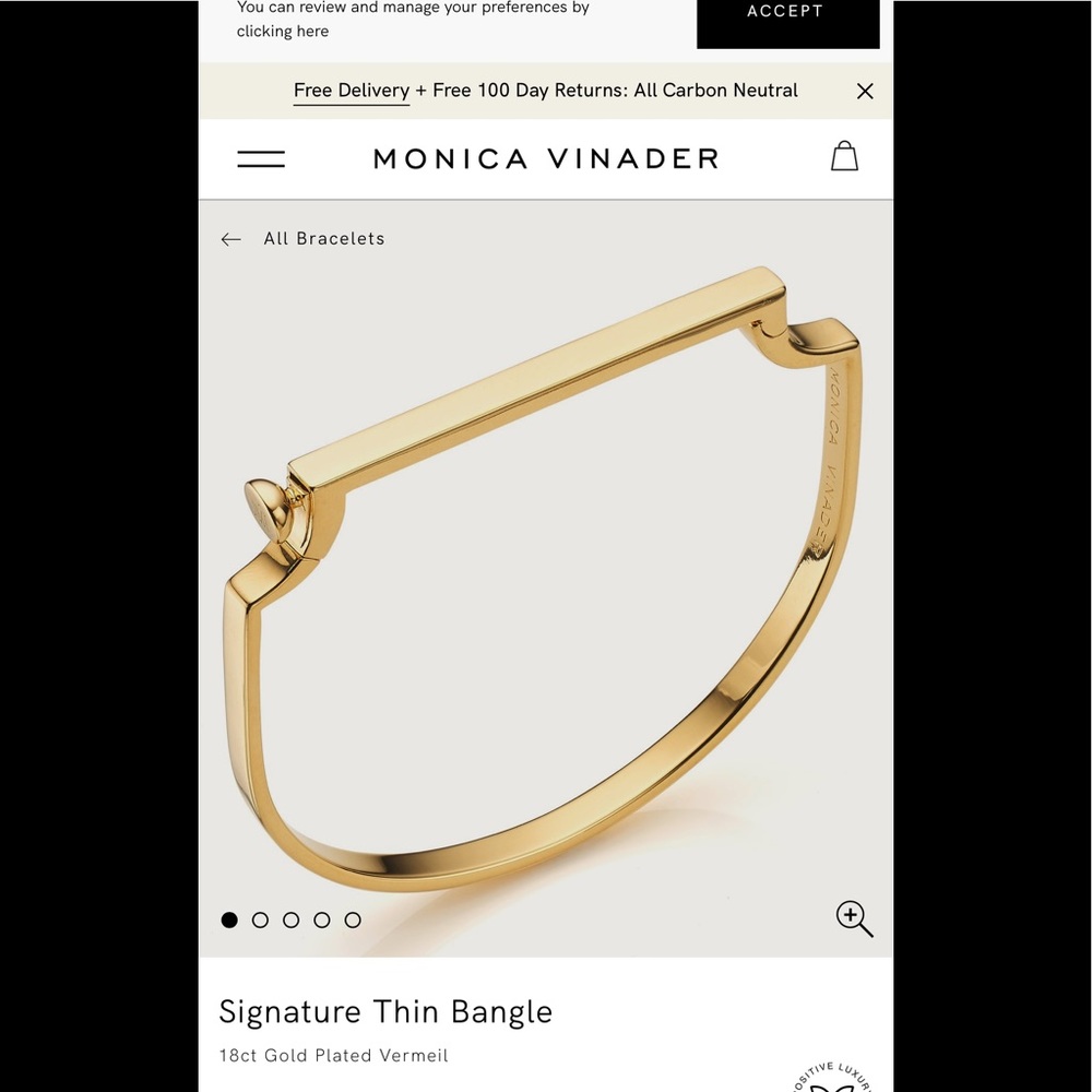 Monica Vinader gold ,silver plate